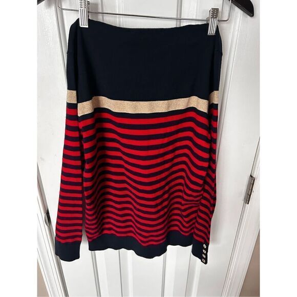 Tommy Hilfinger turtle neck sweater with striped long sleeve size large nwt - Picture 5 of 6